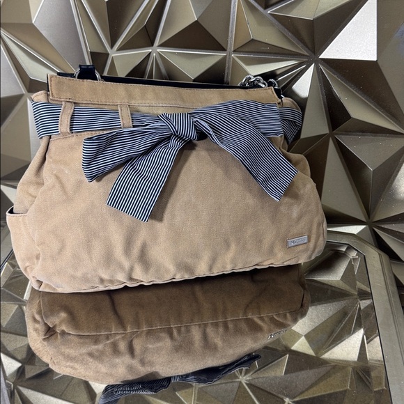 Miche Tan Handbag with Black and White Bow - Picture 4 of 8